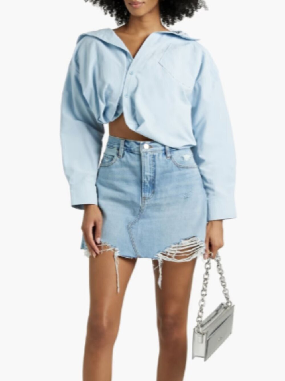 Frame Le High 'N' Tight Distressed Denim Mini Skirt Legacy Baines Size 26